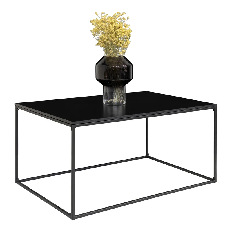Design Couchtisch LEVEN schwarz ca. 60x90x45cm Retro-Stil