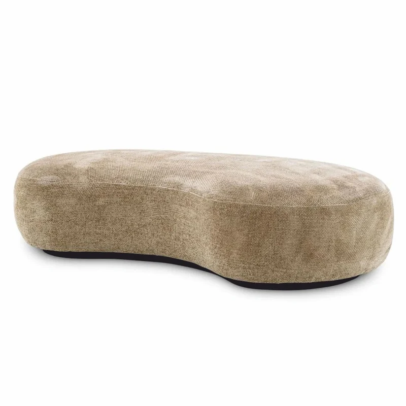 Casa Padrino Luxus Sitzbank Sandfarben / Schwarz 180 cm - Wohnzimmer & Hotel Möbel