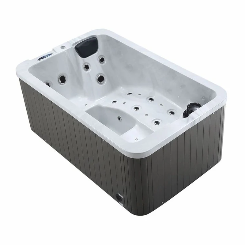Casa Padrino Luxus Outdoor Jacuzzi Weiß / Schwarz / Grau 175 cm - Garten Whirlpool