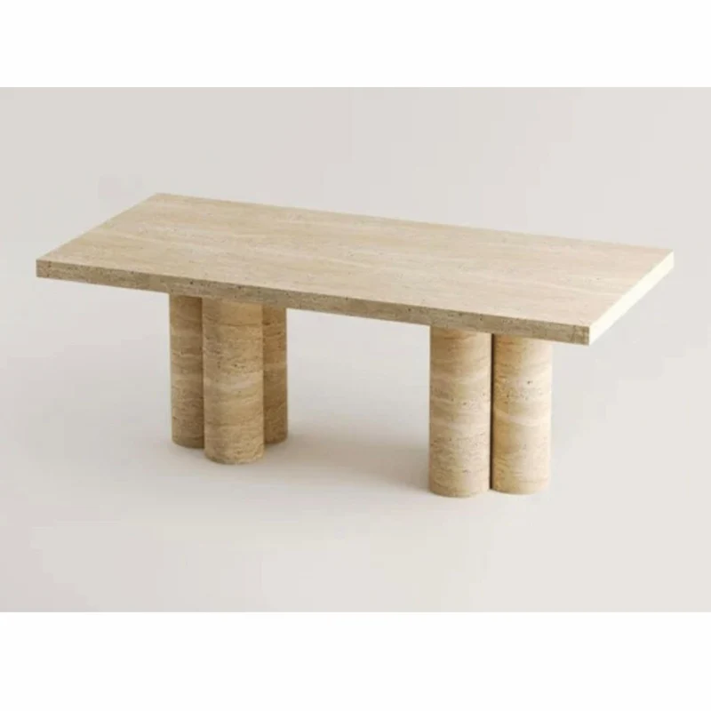 Casa Padrino Luxus Travertin Esstisch Beige 190 cm - Travertin Esszimmer Möbel
