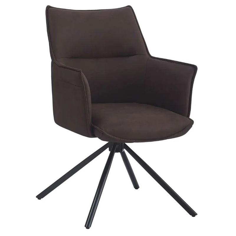 Drehbarer Design Stuhl AURELIA vintage-braun Mikrofaser 360°