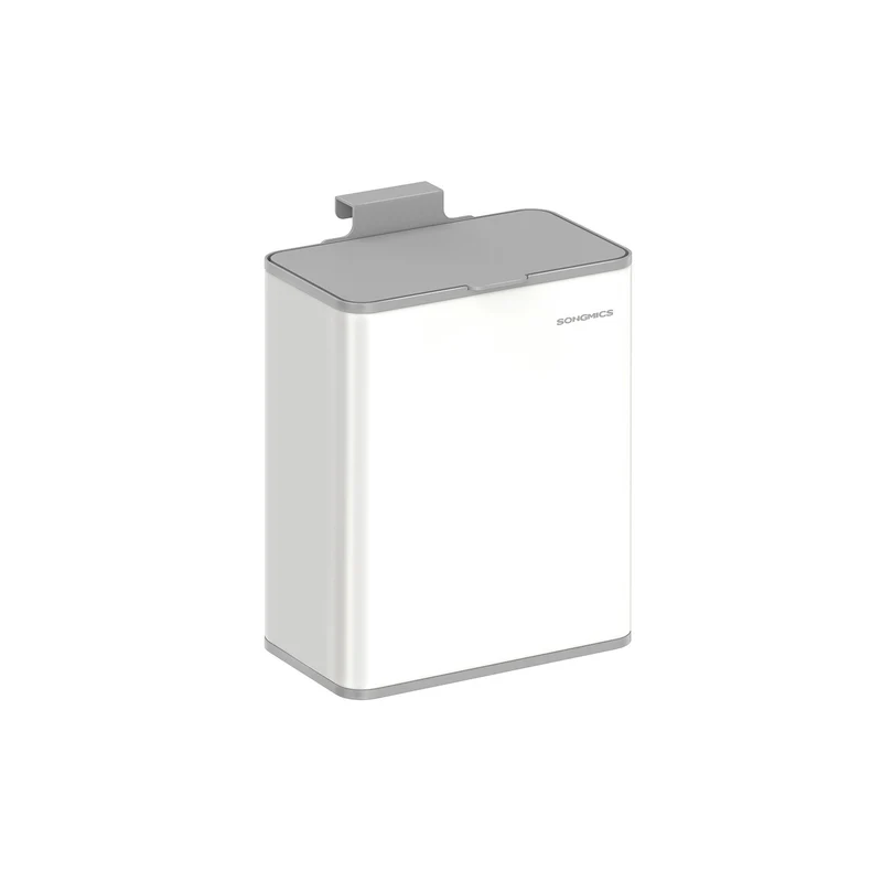 Cubo de Basura Colgante Acero con Tapa para Residuos con Ganchos