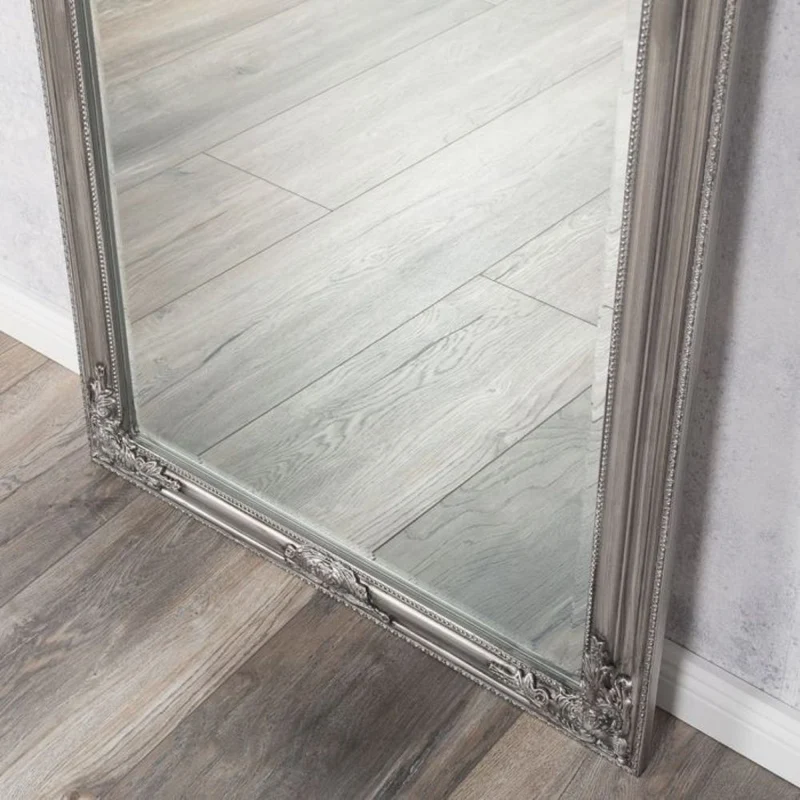 Eleganter Barock-Spiegel BESSA 80x60cm silber-antik Holzrahmen
