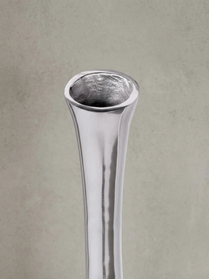 Vase Aluminium Modern Stil Modell BOTTLE L Silber mit einer Öffnung