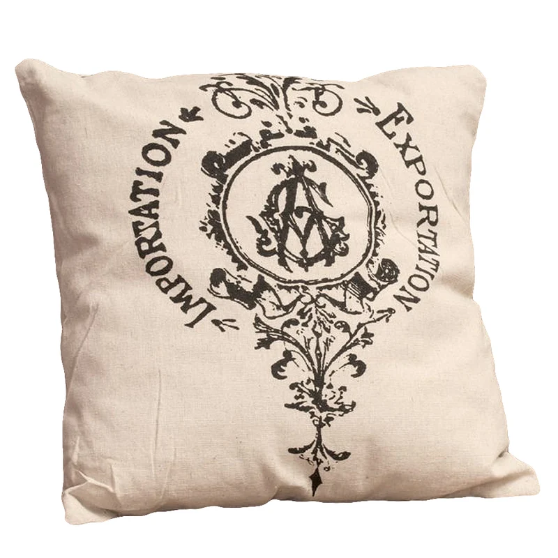 2er Set Deko-Kissen EXP/IMP mit Ornament 40x40cm Zierkissen