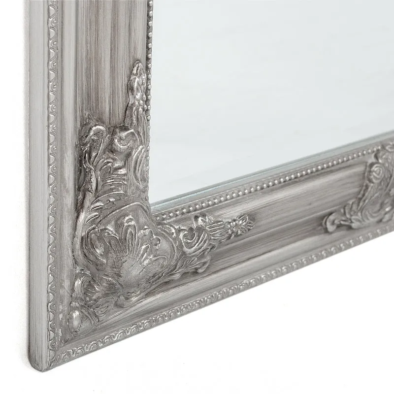 Eleganter Barock Spiegel BESSA 100x50cm silber-antik Holzrahmen