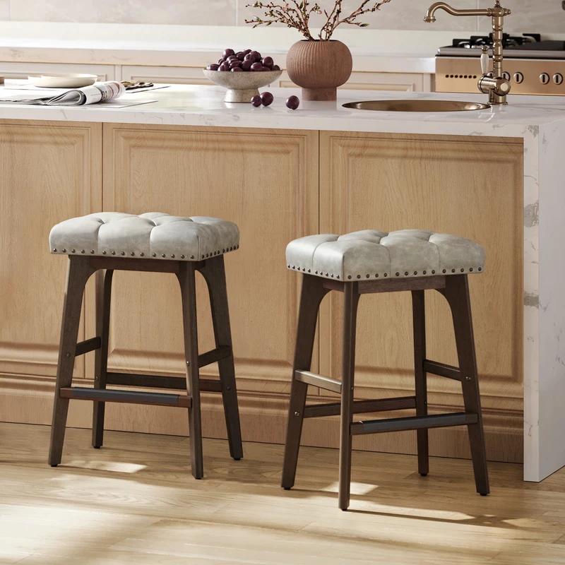Bar Stools Set Of 2 Stools Barstoolsstools For Kitchen Counter Metal Bar Stools Set Of 2 Pu Leather Barstools Farmhouse Bar Stools Rustic Bar Stools