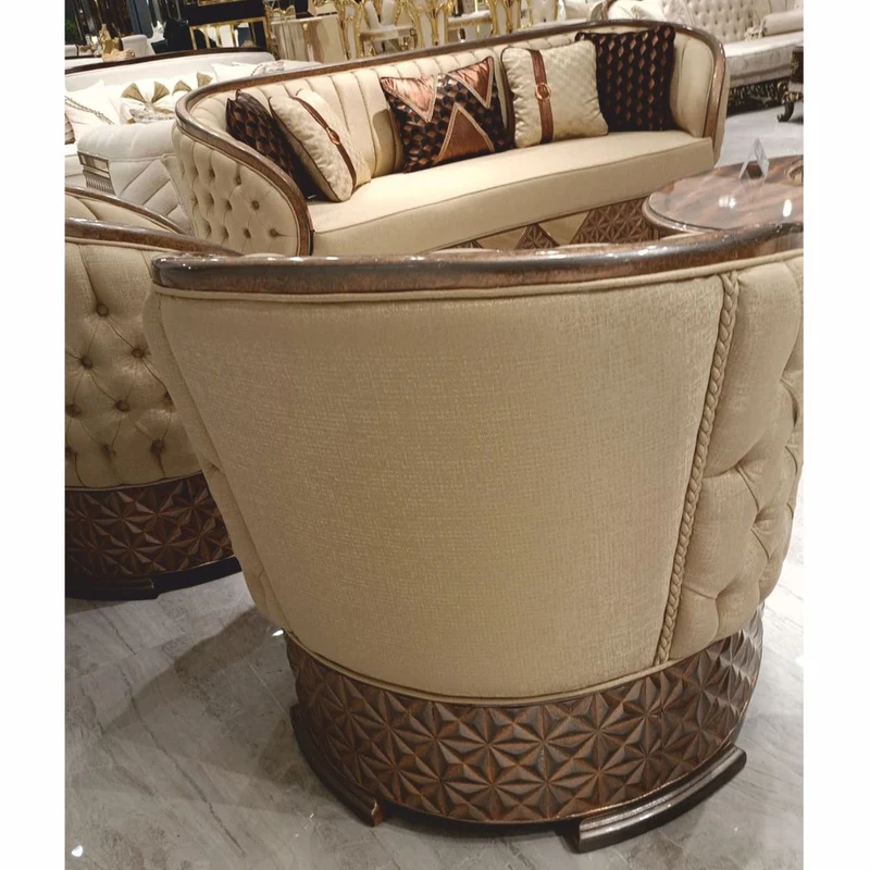 Casa Padrino Luxus Art Deco Sessel Gold / Kupfer / Grau - Wohnzimmer Möbel