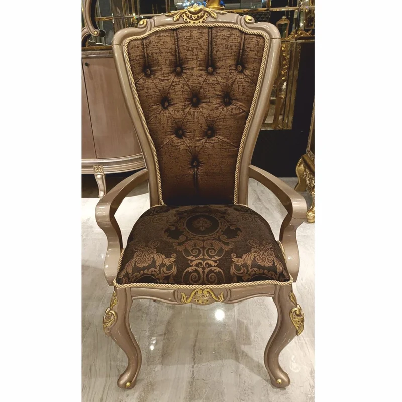 Casa Padrino Luxus Barock Esszimmer Set Grau / Schwarz / Gold - 1 Esstisch & 6 Stühle