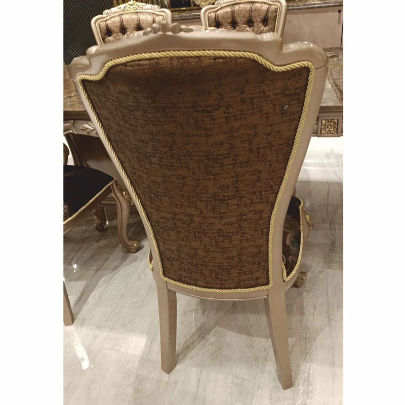 Casa Padrino Luxus Barock Esszimmer Set Grau / Schwarz / Gold - 1 Esstisch & 6 Stühle