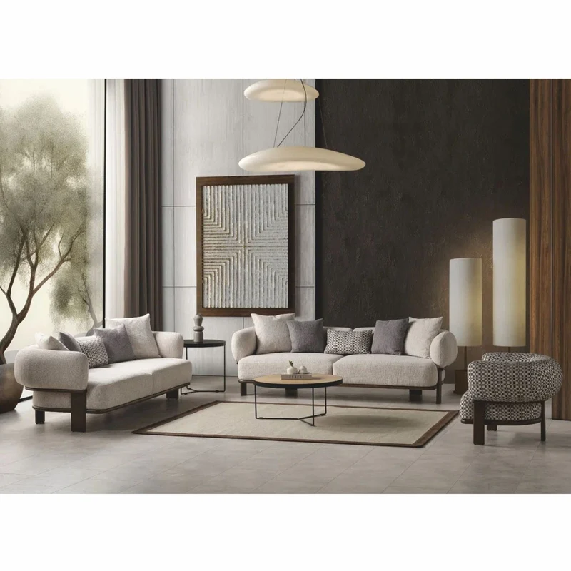 Casa Padrino Luxus Wohzimmer & Hotel Sofa Hellgrau / Dunkelbraun 230 cm - Luxus Möbel
