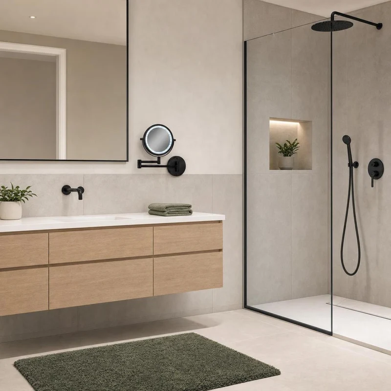 LED-Kosmetikspiegel BRILLIANT MIRROR Schwarz