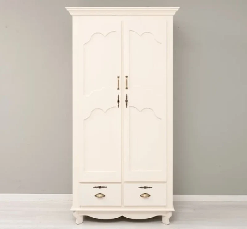 Casa Padrino Kleiderschrank im Landhausstil mit 2 Türen und 2 Schubladen, 106 x 66 x 205 cm
