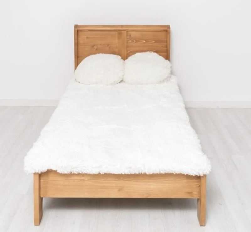 Casa Padrino Bett im Landhausstil Nussbaum hell gewachst, 90 x 190 x 90 cm