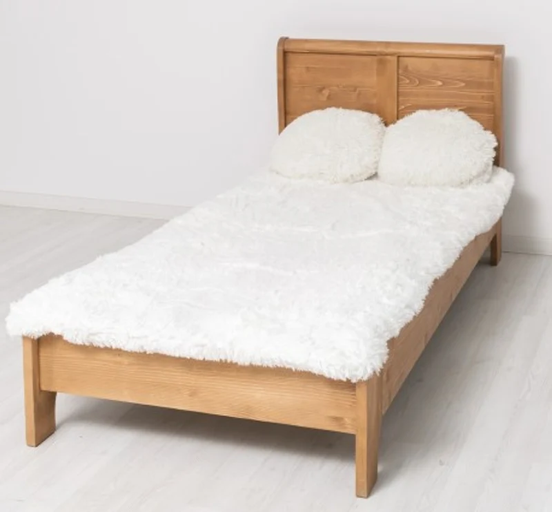 Casa Padrino Bett im Landhausstil Nussbaum hell gewachst, 90 x 190 x 90 cm