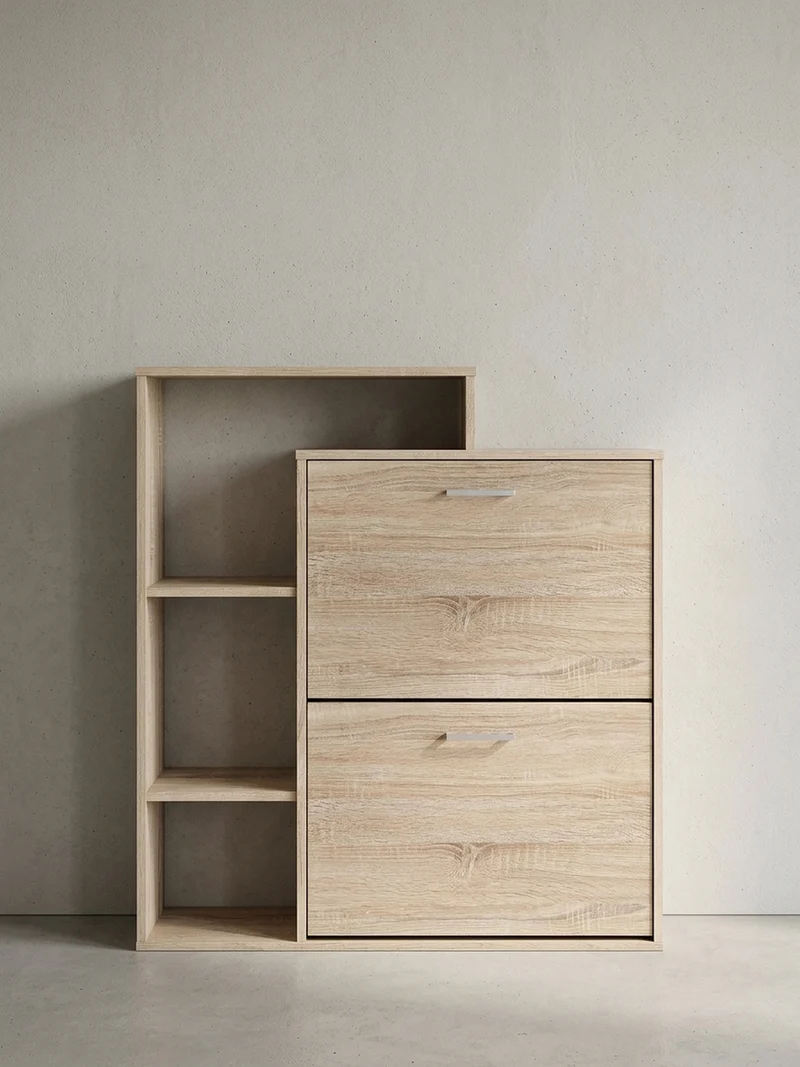 Schuhkipper – Sonoma Eiche, für ca. 12 Paar Schuhe, MDF-Holz