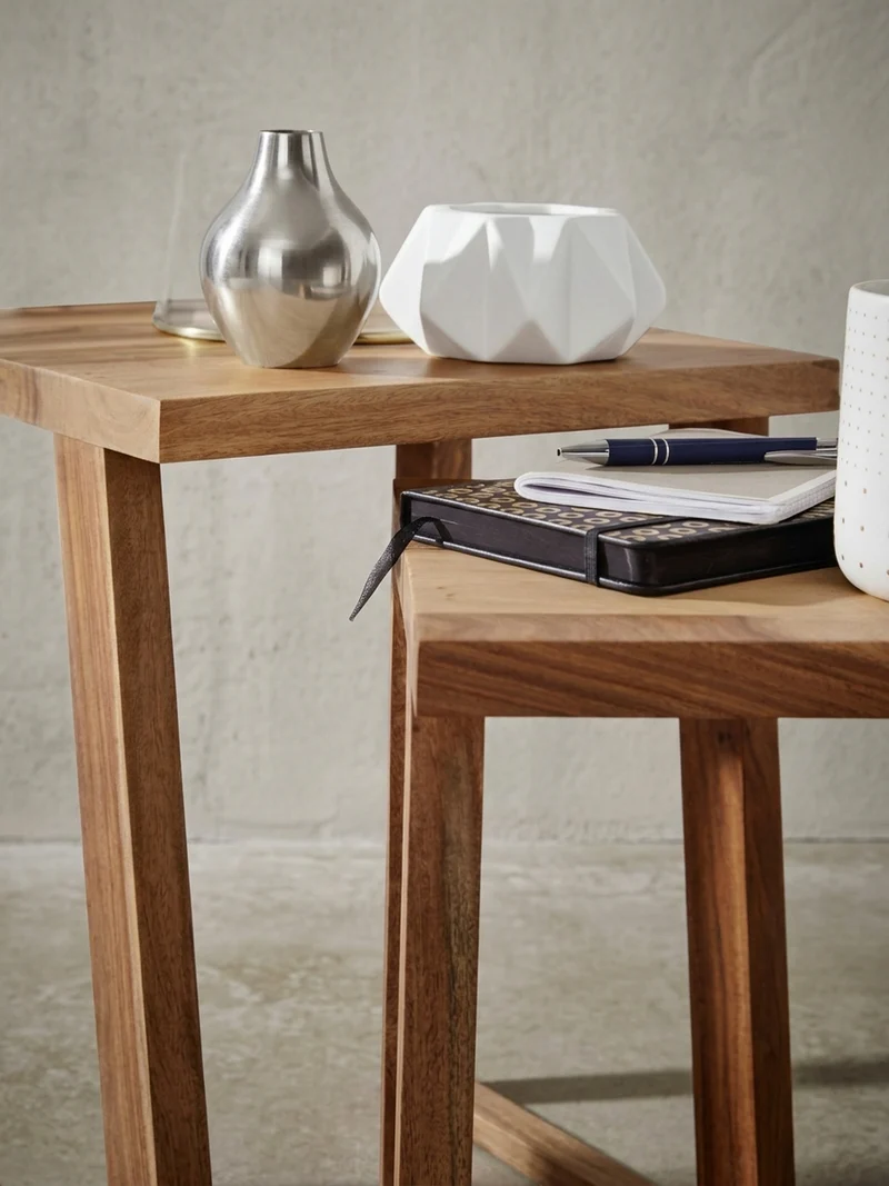 Beistelltisch Set – 2-teilig Massivholz verschiedene Größen