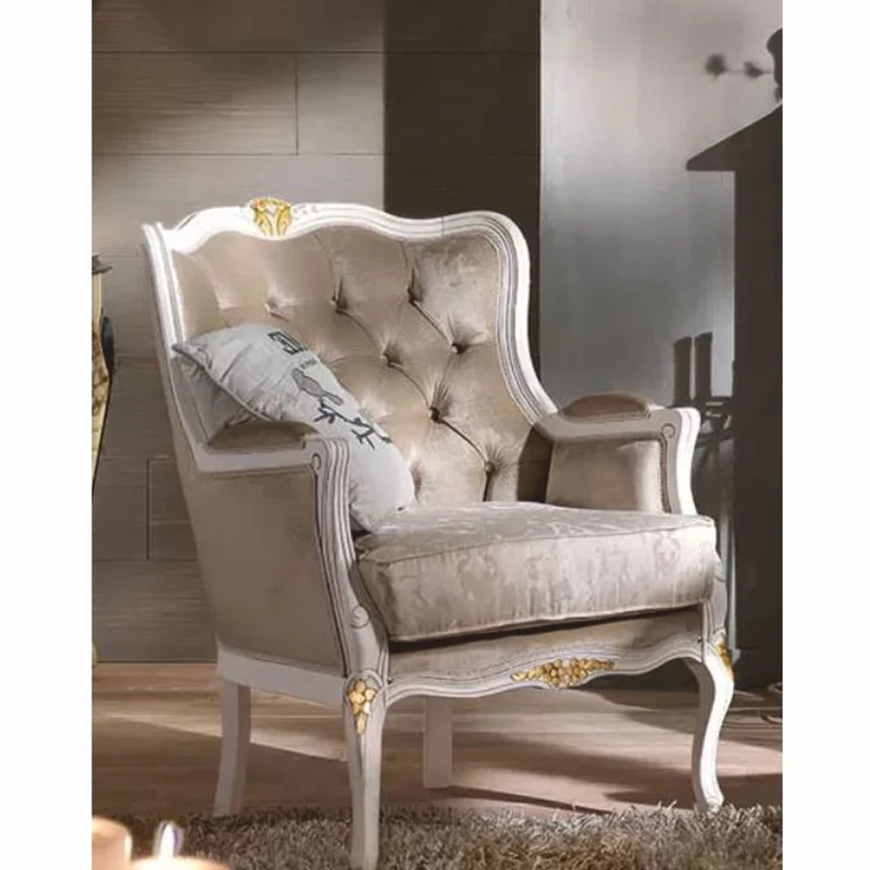 Casa Padrino Luxus Barock Samt Sessel Braun / Weiß / Gold - Barock Möbel - Made in Italy