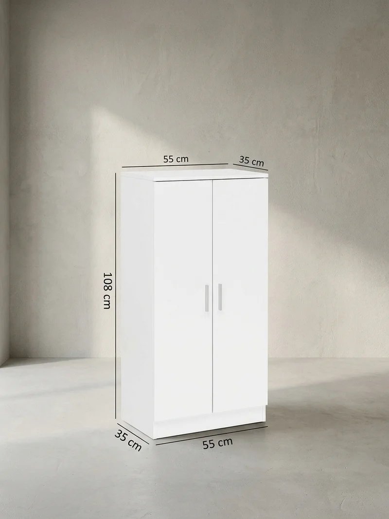 Schuhschrank – Weiß, für ca. 14 Paar Schuhe, 2 Türen, 2 Schubladen