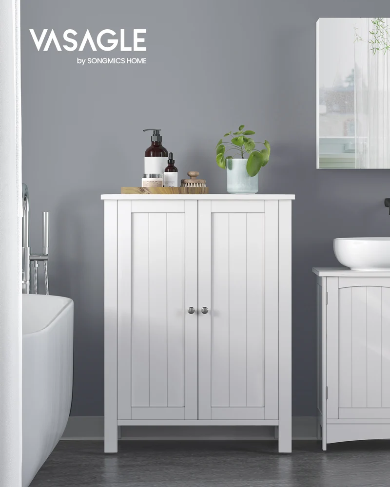 Stylish Freestanding Storage Cabinet with Adjustable Shelves - Compact and Functional Organizer