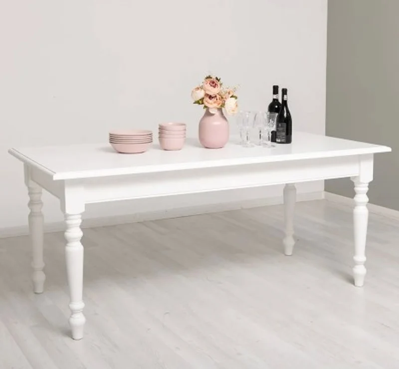 Casa Padrino Esstisch im Landhausstil Weiß, 180 x 90 x 78 cm