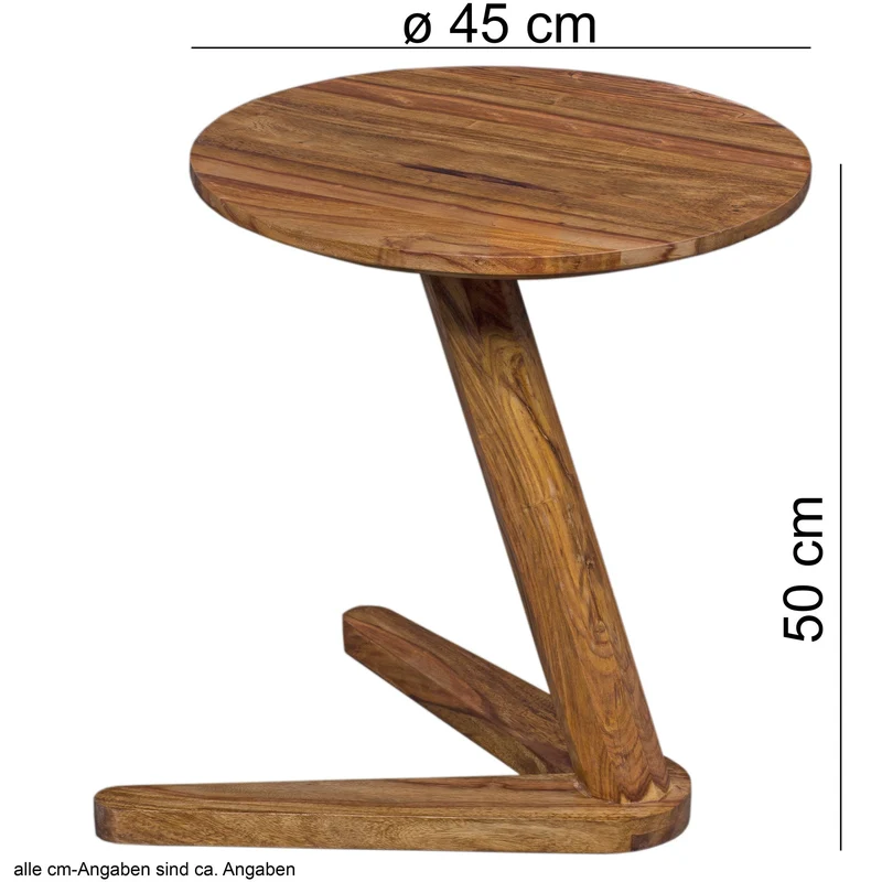 Beistelltisch – Rund Massivholz 50 cm Höhe