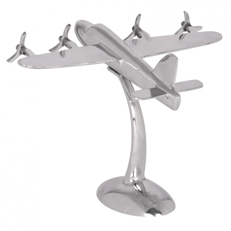 Dekofigur Flugzeugpropeller Aluminium Silber 42x30 cm handgefertigt