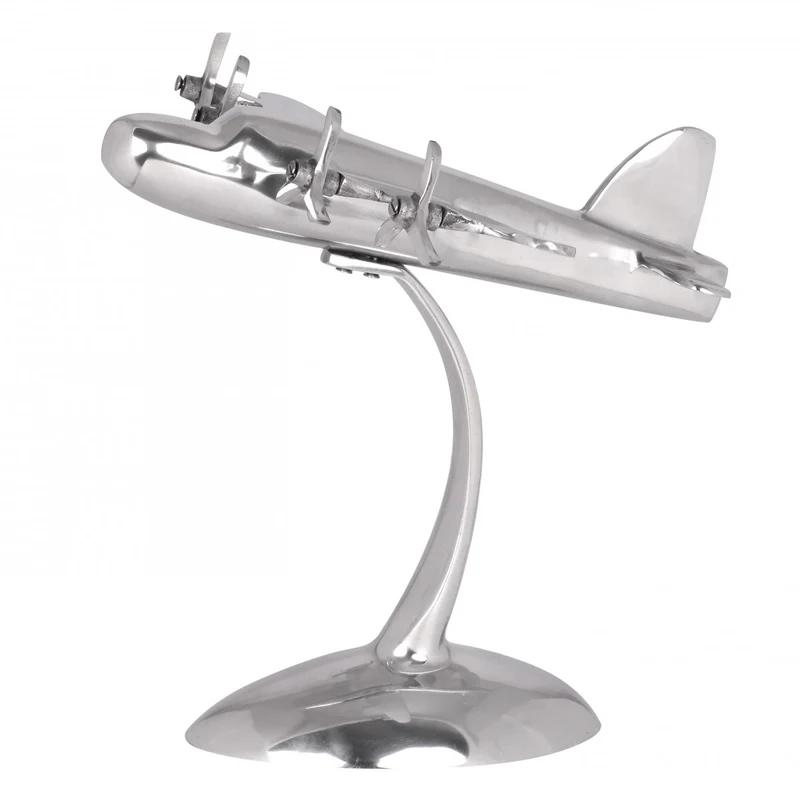 Dekofigur Flugzeugpropeller Aluminium Silber 42x30 cm handgefertigt