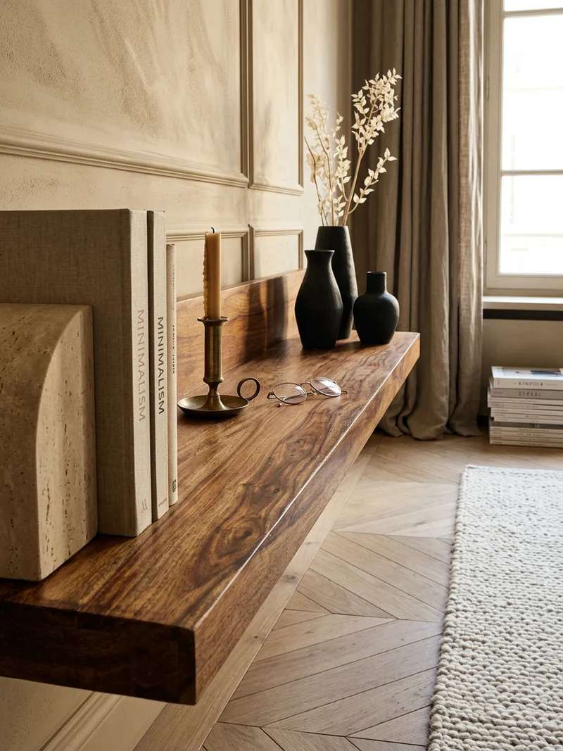 Wandregal Massivholz Landhausstil 140 cm Naturprodukt