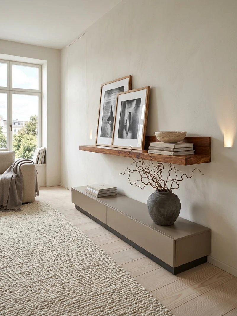 Wandregal Massivholz Landhausstil 140 cm Naturprodukt