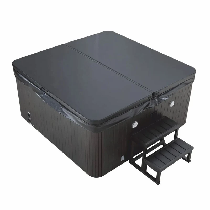 Casa Padrino Luxus Outdoor Jacuzzi Weiß / Schwarz 201 cm - Garten Whirlpool