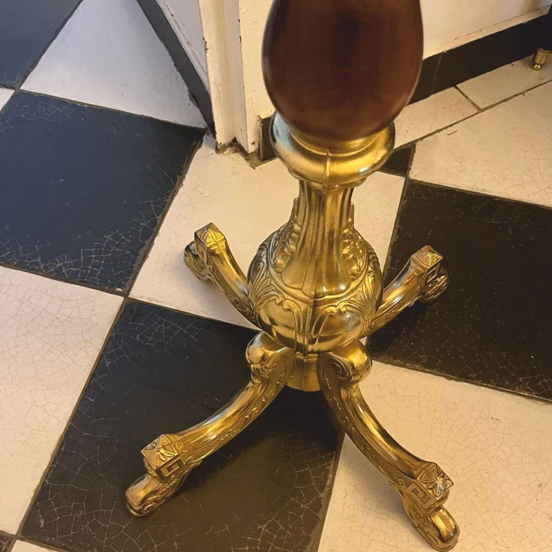 Casa Padrino Luxus Barock Garderobenständer Gold / Dunkelbraun H. 180 cm - Made in Italy