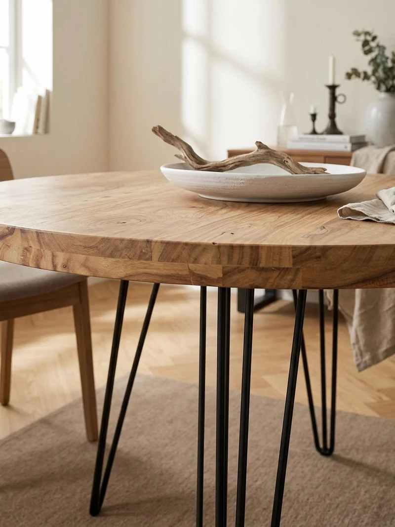 Esszimmertisch – Rund Massivholz 120 cm Landhausstil