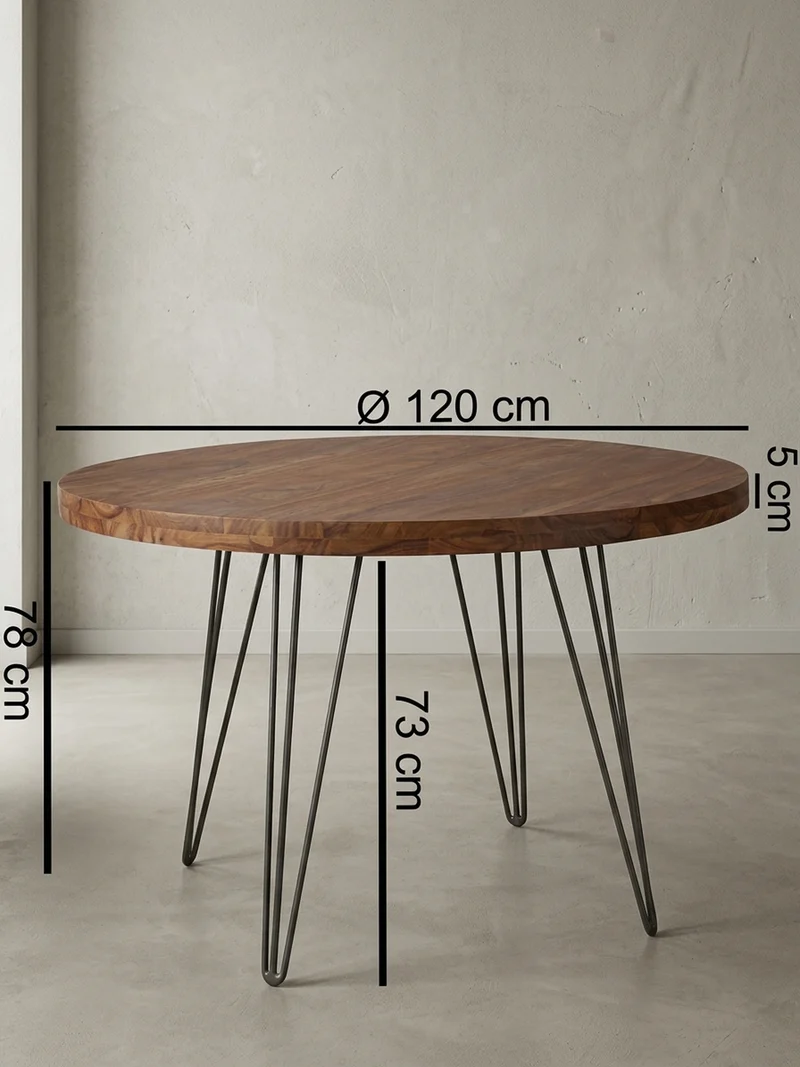 Esszimmertisch – Rund Massivholz 120 cm Landhausstil