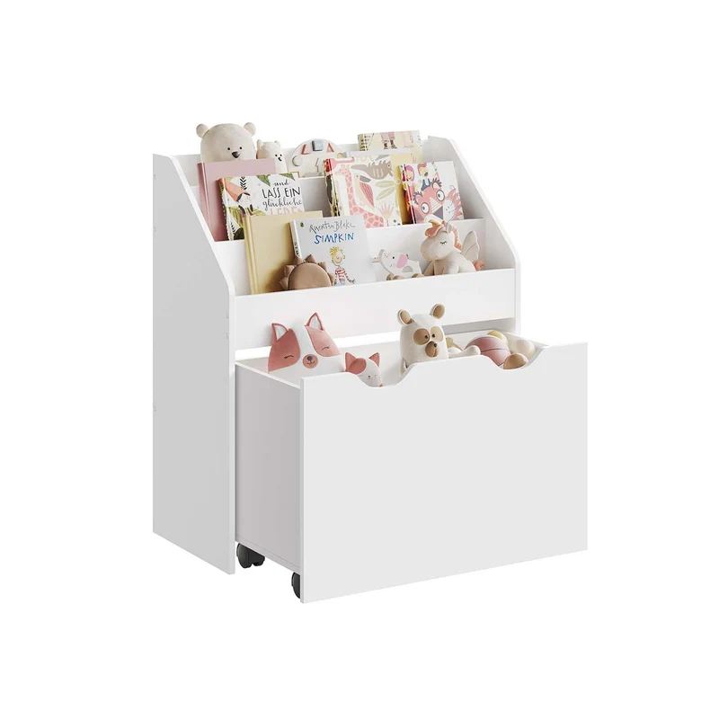 Estantería de Juguetes con Compartimentos Librería Infantil Caja Móvil