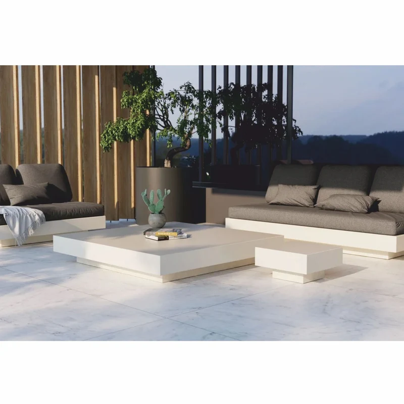Casa Padrino Luxus Garten Beistelltisch Matt Weiß 50 cm - Hotel & Garten Möbel