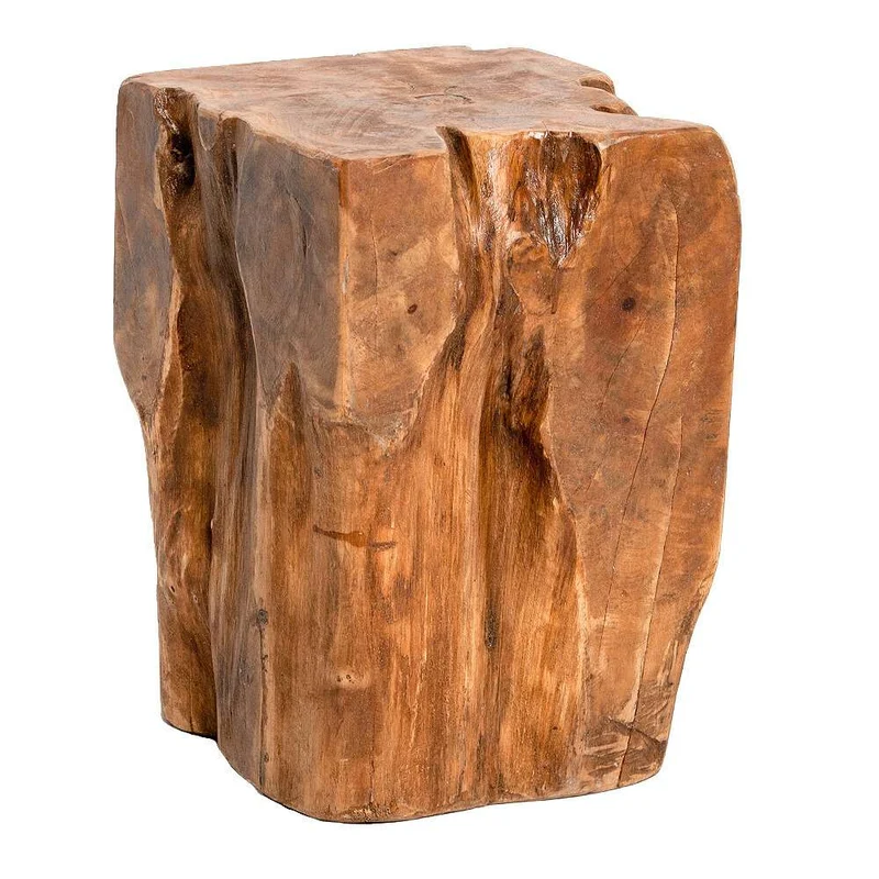 Beistelltisch Hocker HEAVY STOOL Teak Handmade massiv eckig