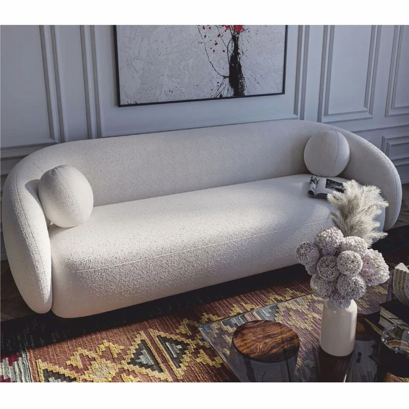 Casa Padrino Luxus Wohnzimmer Sofa Weiß / Dunkelbraun 250 cm - Luxus Möbel