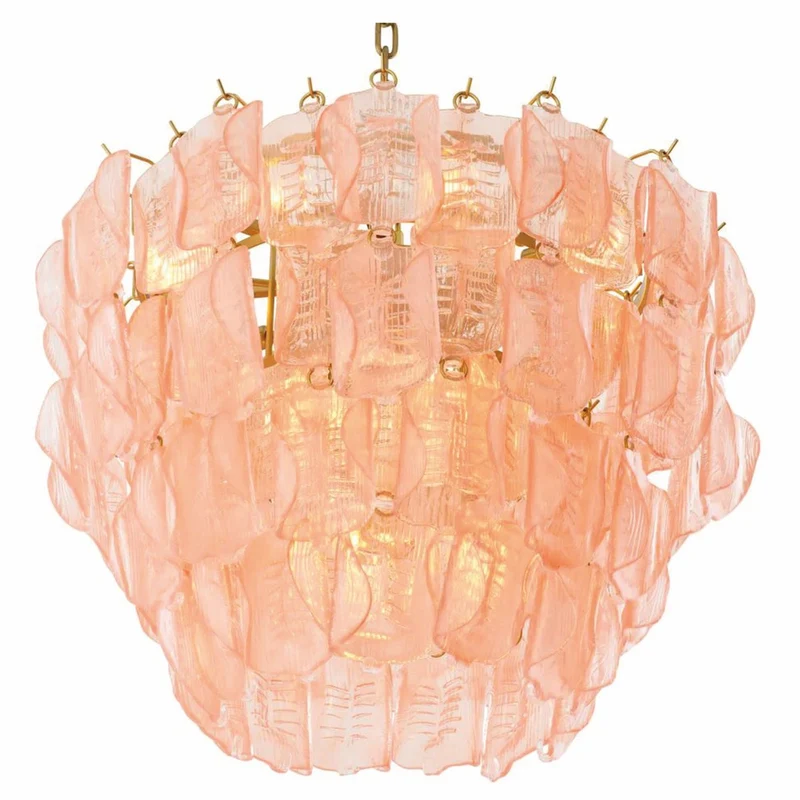 Casa Padrino Luxus Hotel & Wohnzimmer Kronleuchter Rosa / Antik Messing Ø 85 x H. 61,5 cm