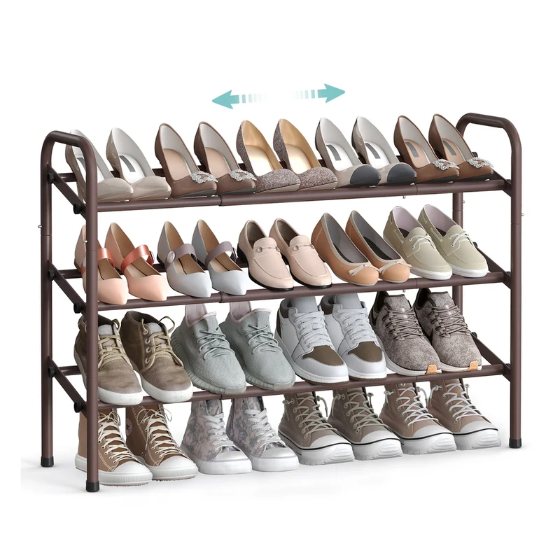Zapatero Extensible de Metal Ajustable Estante Zapatos para Pasillo