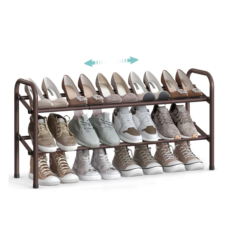 Zapatero Extensible de Metal Ajustable Estante Zapatos para Pasillo