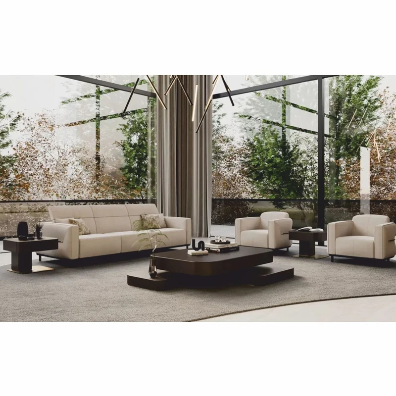 Casa Padrino Luxus Couchtisch Dunkelbraun / Messing 190 cm - Wohnzimmer & Hotel Möbel