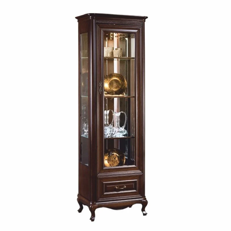 Casa Padrino Luxus Barock Vitrine Dunkelbraun 66,2 x H. 206,6 cm - Barock Möbel