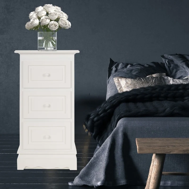 Romantik Kommode Nachtschrank PATRIZIA 3 Schubladen