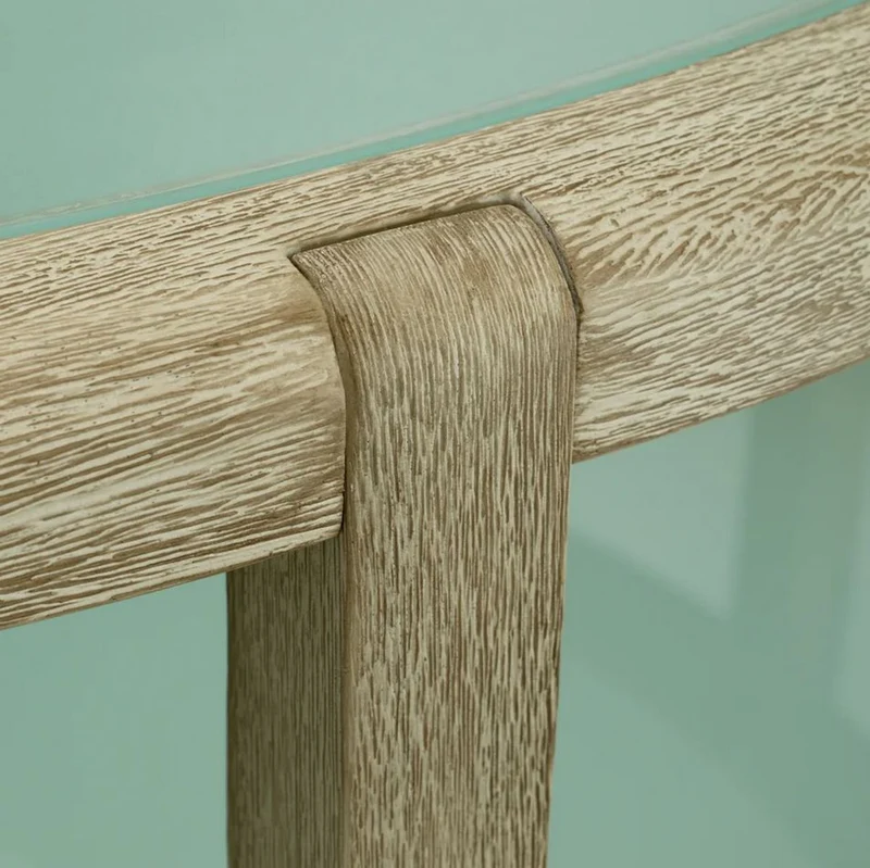 Casa Padrino Luxus Teakholz Garten Couchtisch mit Glasplatten Antik Braun / Milchglas Ø 120 cm