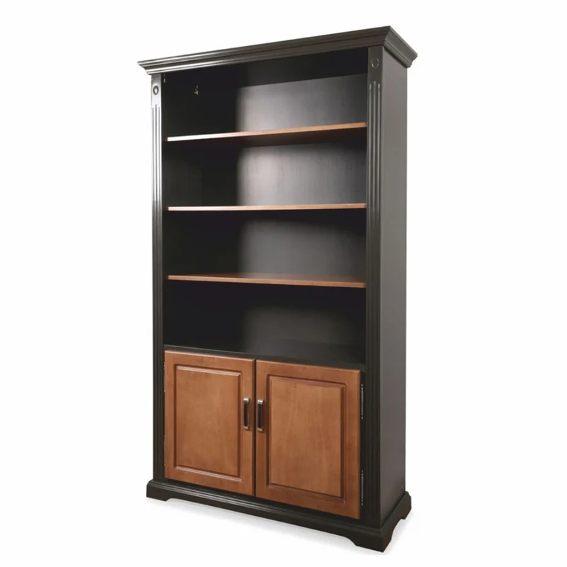 Casa Padrino Landhausstil Bücherschrank Schwarz / Braun 120 x 45 x H. 207 cm - Landhausstil Möbel