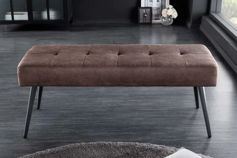 Moderne Polsterbank BELLE 100cm braun Mikrofaser Interieur-Tipp