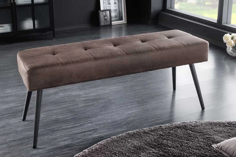 Moderne Polsterbank BELLE 100cm braun Mikrofaser Interieur-Tipp