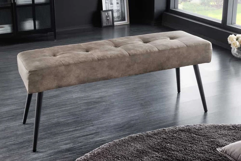 Moderne Polsterbank BELLE 100cm taupe Mikrofaser Interieur-Tipp