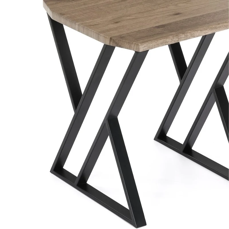 Moderner Beistelltisch TRAVERSO 40cm Industrie-Look taupe schwarz